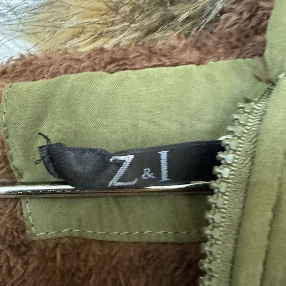 Retro Z&I Army Green High End Soft Fur Lined Parka Jacket Women’s M MINTY - Picture 7 of 10